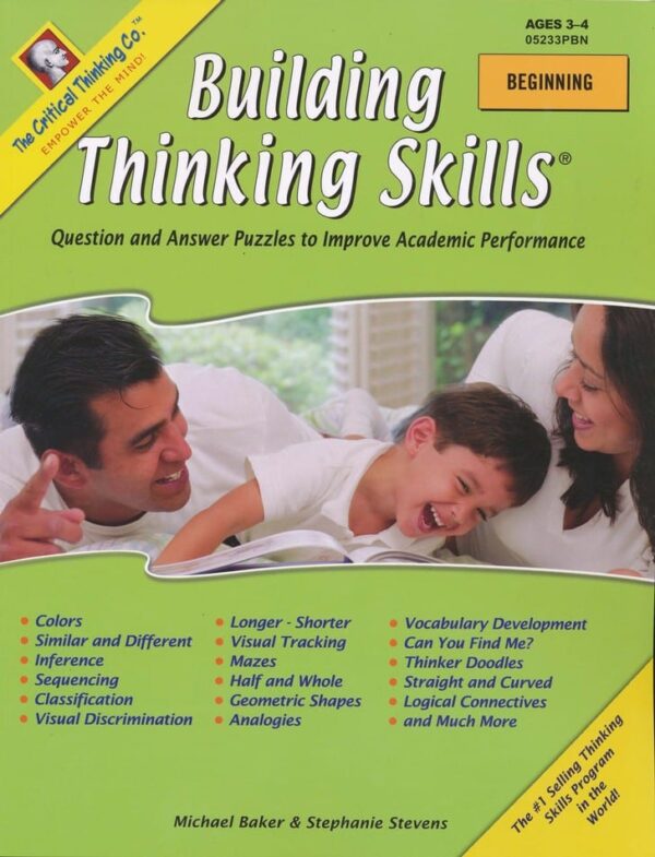 Building Thinking Skills Beginning Toddler-PreK, from The Critical Thinking Company